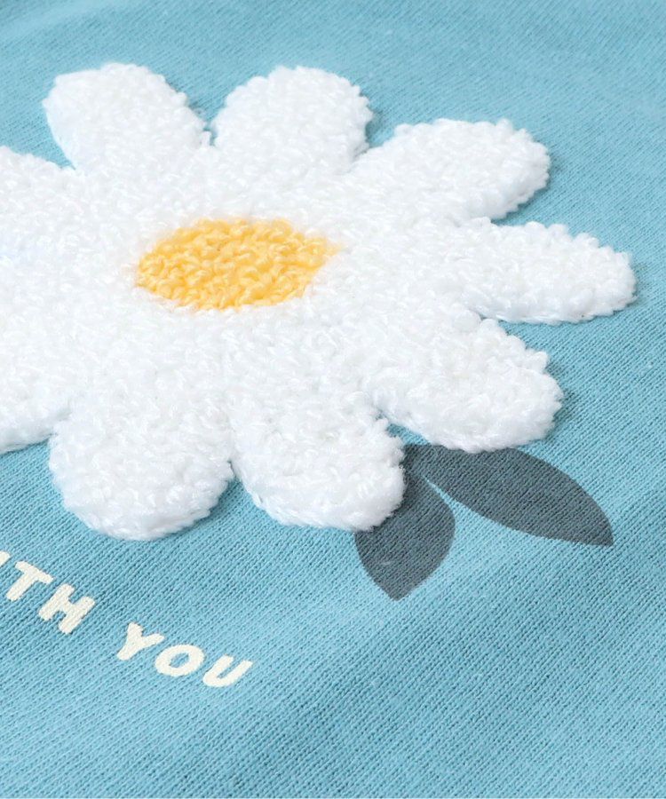 日本 apres les cours - 可愛感荷葉邊短袖上衣-小白花-淡黃