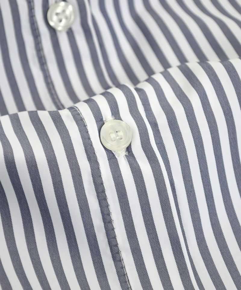 日本 zootie - 文藝感泡泡袖排釦魚尾洋裝-直條紋