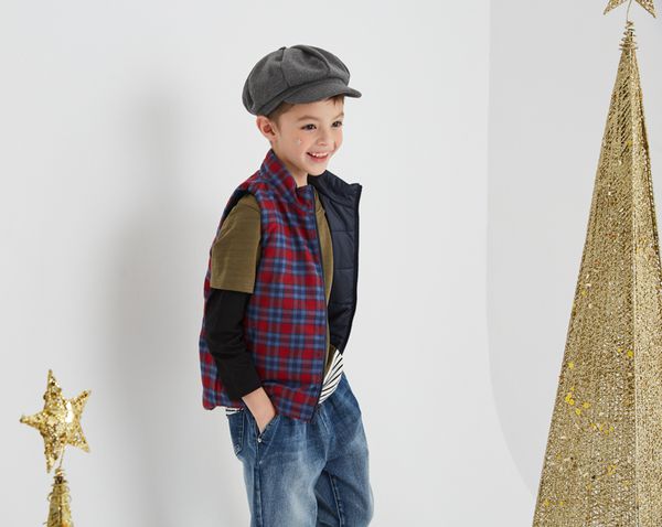 麗嬰房 Little moni - 3M科技羽絨保暖雙面穿背心-深藍