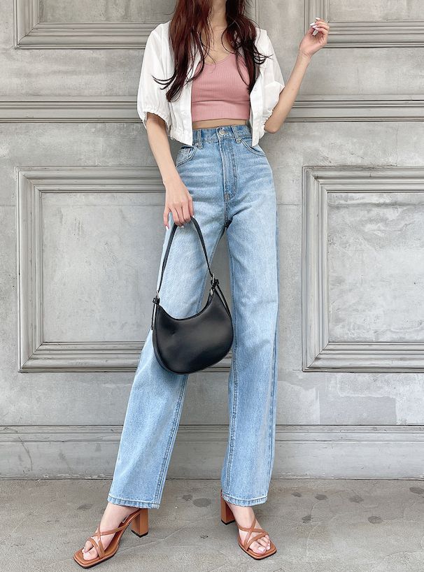 日本 GRL - V領細肩帶內搭/小可愛(附Bra)-米杏