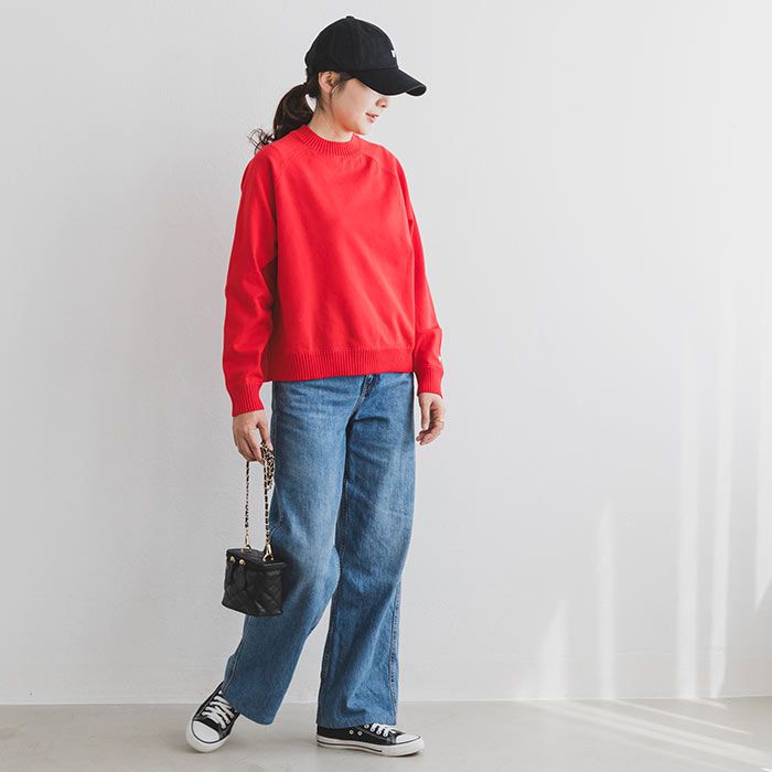 日本 ihuu - 酷甜愛心刺繡針織上衣-紅