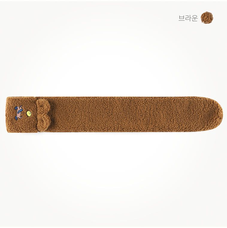 韓國 milk mile - 玩具狗狗搖粒絨圍巾-咖啡