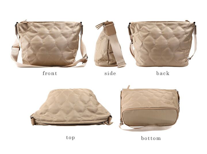 日本 LIZDAYS - 撥水加工 大容量菱紋肩背包-石墨灰 (25x27x14cm)