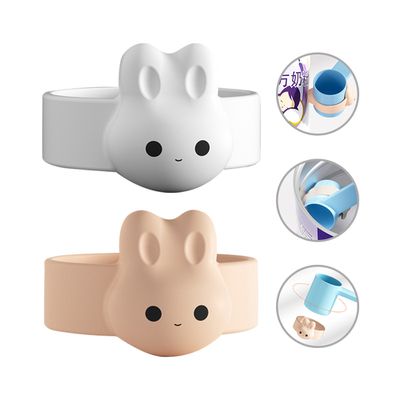 JoyNa - 4入組- 磁吸奶粉勺套環 奶粉勺固定器-杏色2入+白色2入