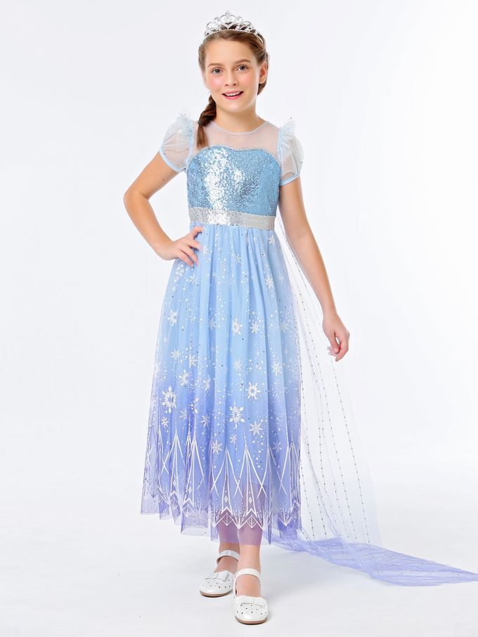 love, charlotte - 漸變色冰雪公主洋裝+長披風-洋裝, 可拆式披風