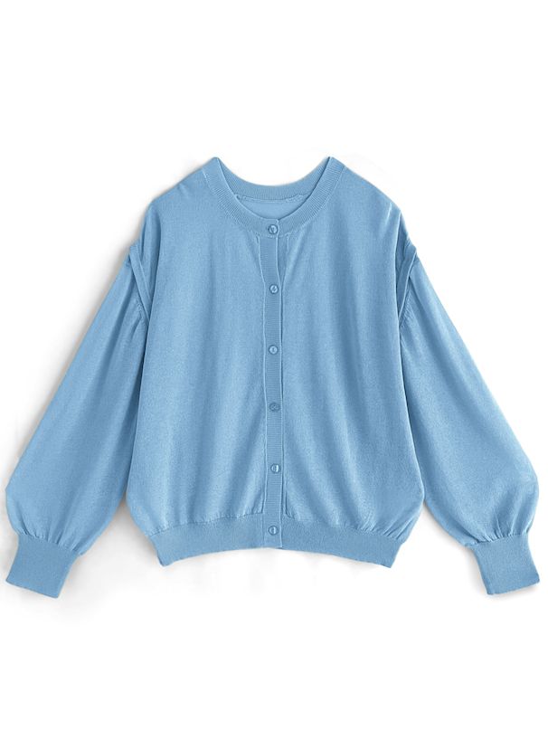 日本 GRL - 2WAY嫘縈混泡泡袖薄外套-奶油黃 (F)