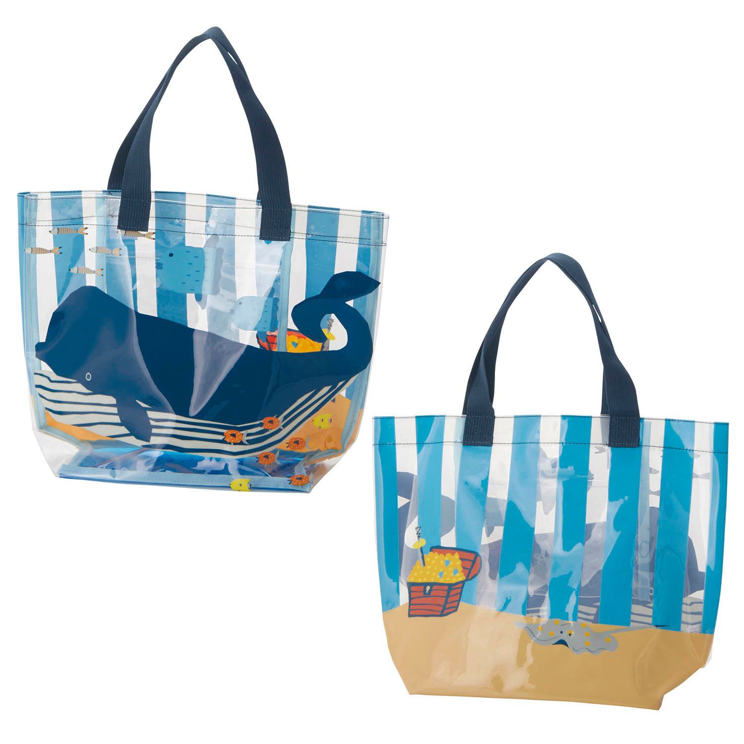 日本千趣會 - PVC防水包/游泳手提包-鯨鯊-水藍 (41×31×15cm)