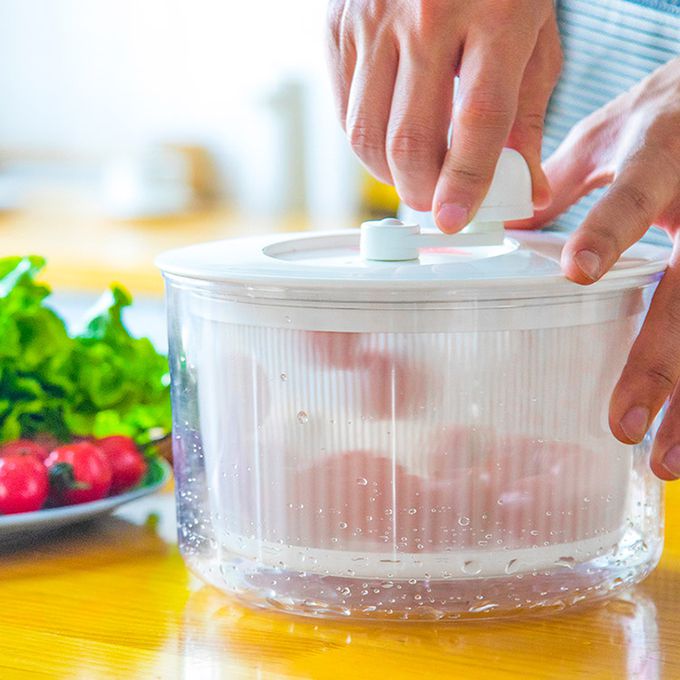 日本山研工業 - 日本製蔬果清洗脫水機/手轉瀝水籃/洗米器-小