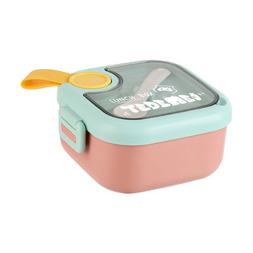 JoyNa - 304不鏽鋼飯碗+零食收納盒 寶寶外出餐具組 幼兒園餐具-綠粉