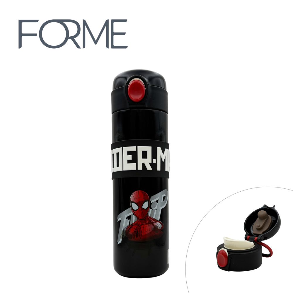 正版授權不鏽鋼保溫 悠活杯系列 直飲 彈跳隨身杯 500ml - 蜘蛛人_紅 (500ml)