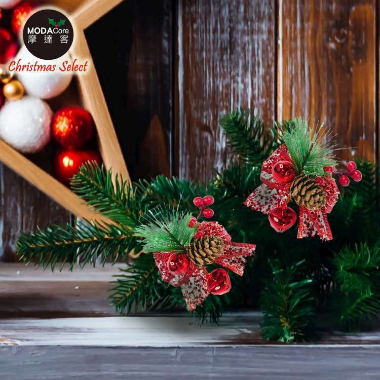 MODACore 摩達客 - 9cm聖誕派對裝飾紅色蝴蝶結六入組-禮物包裝適用