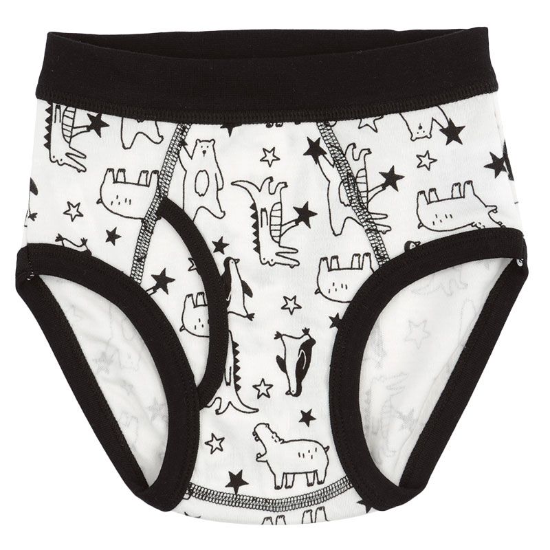 akachan honpo - 三角褲2件組-恐龍&動物-米白色