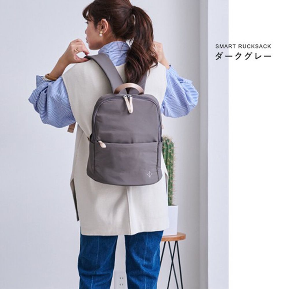 旅行系列 輕量防潑水9口袋後背包(A4)-深灰