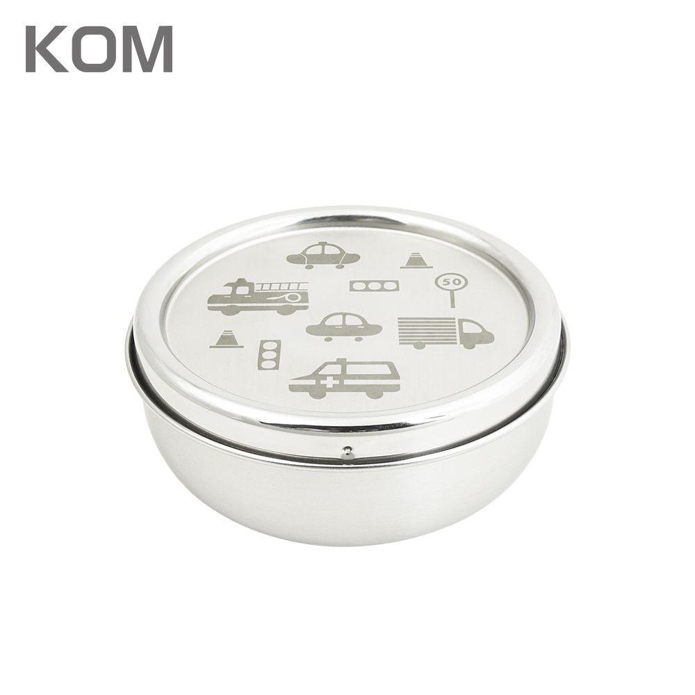 KOM - 316全不鏽鋼兒童隔熱碗 (汽車)-附匙