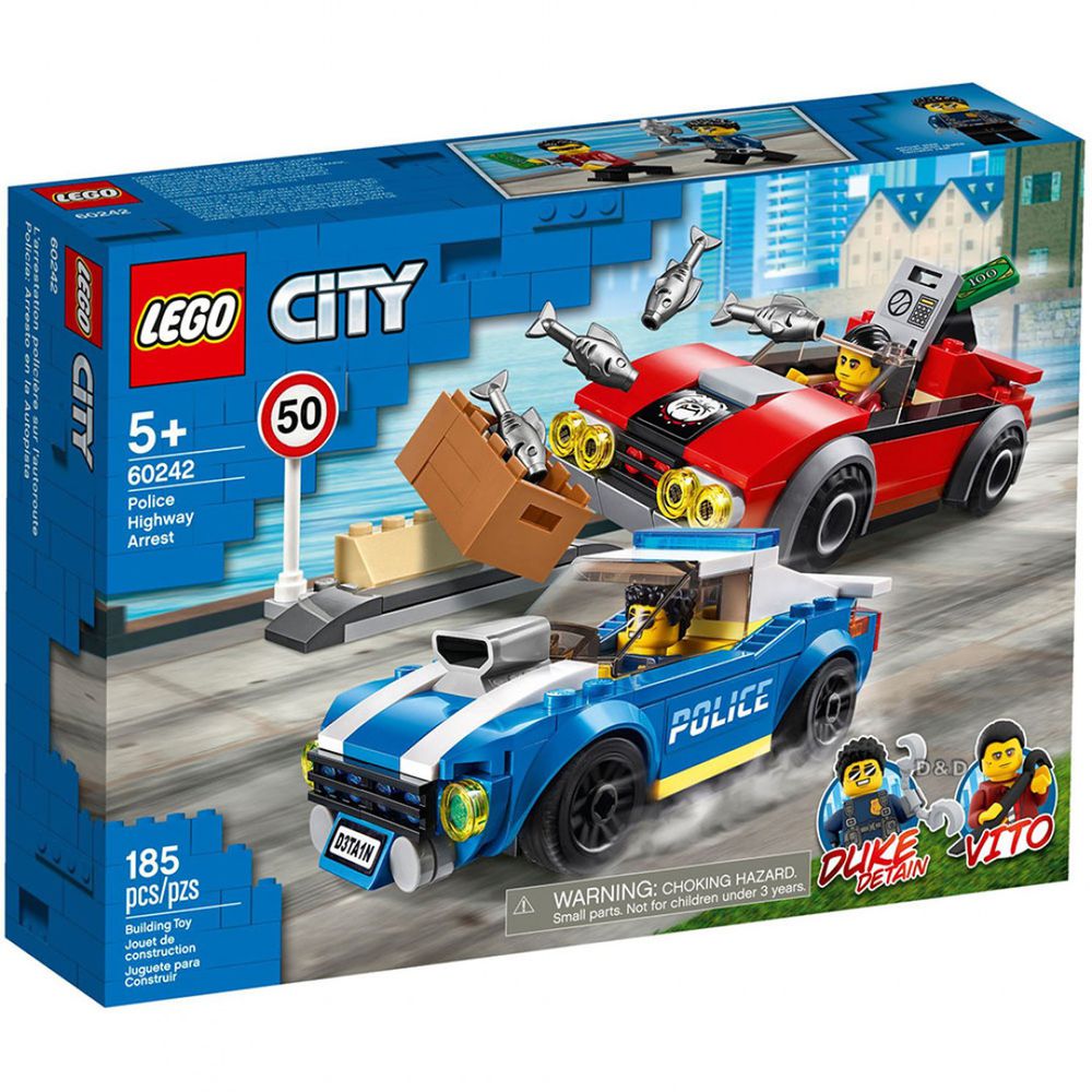 樂高 LEGO - 樂高 CITY 城市警察系列 -  警察高速公路追捕戰 60242-185pcs