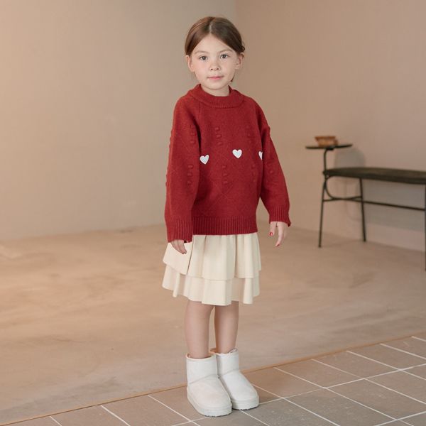 日本 Lycee mine - 蛋糕層次摺邊針織短裙-深卡其