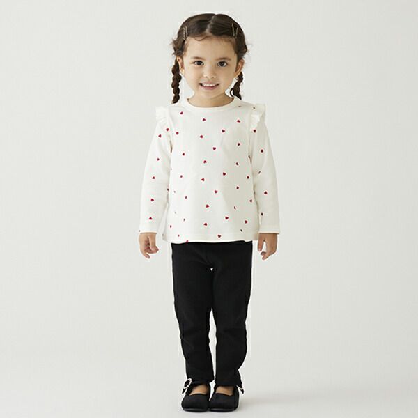 日本 petit main - 百搭女孩合身內搭褲-桃粉