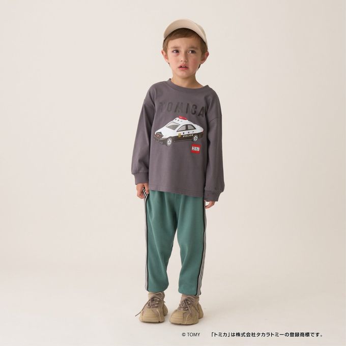日本 b-ROOM - 限量聯名 印花長袖上衣-TOMICA救護車-灰藍色