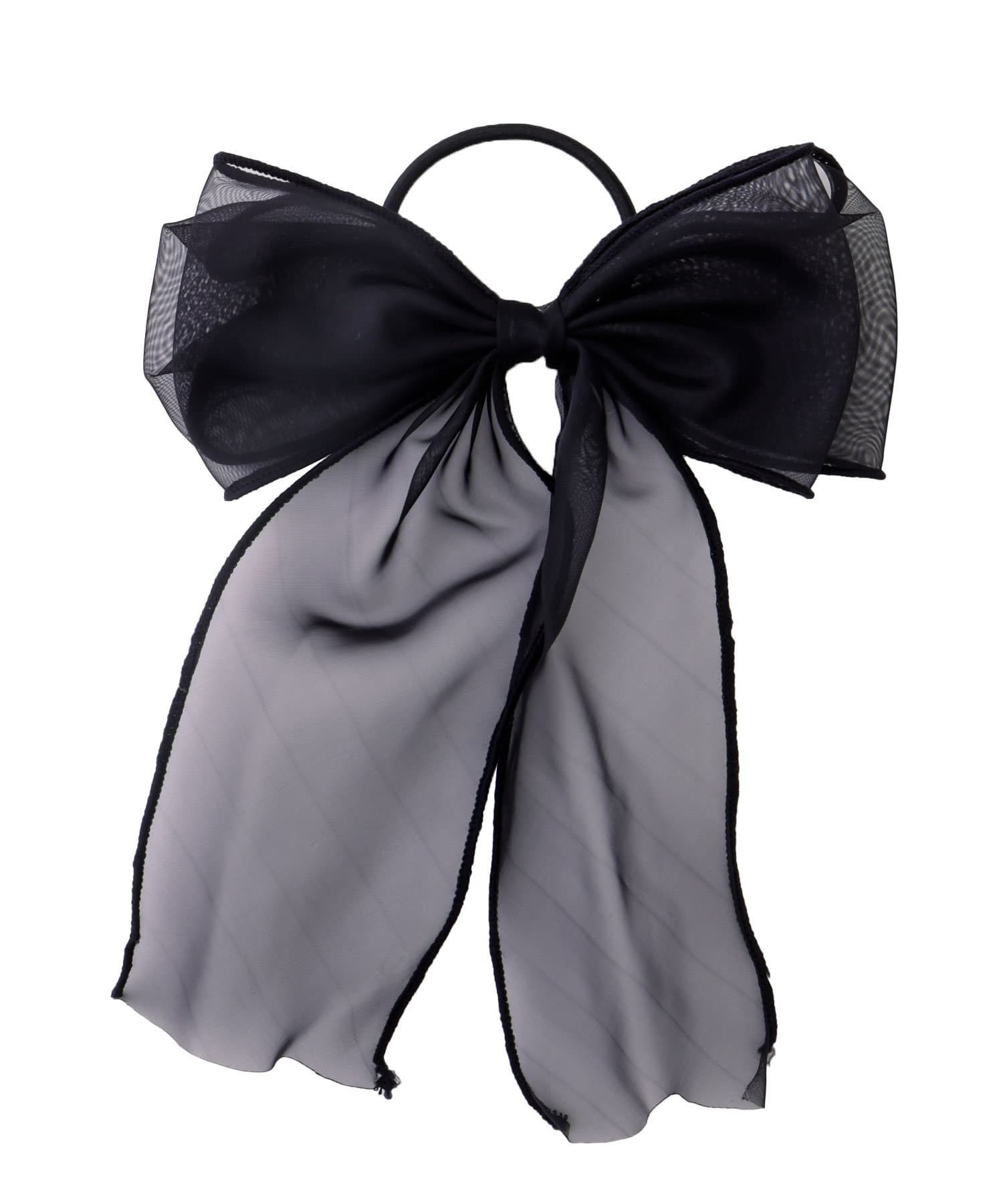 日本 Lattice - 夢幻薄紗蝴蝶結髮圈-珊瑚粉