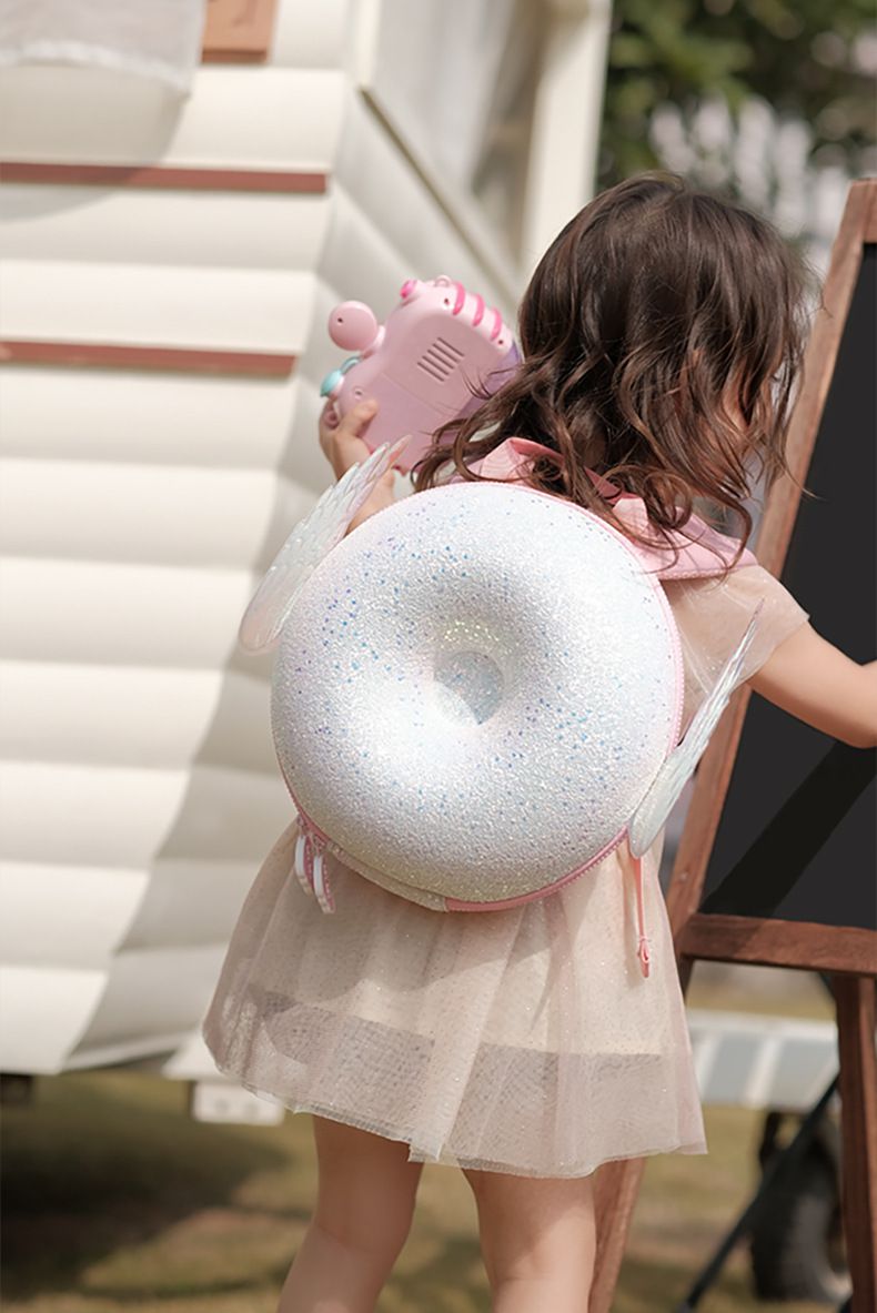 透氣減壓兒童後背包/甜甜圈包-彩虹-粉色 (27.7x12.6x11.5cm)-適合3歲以上