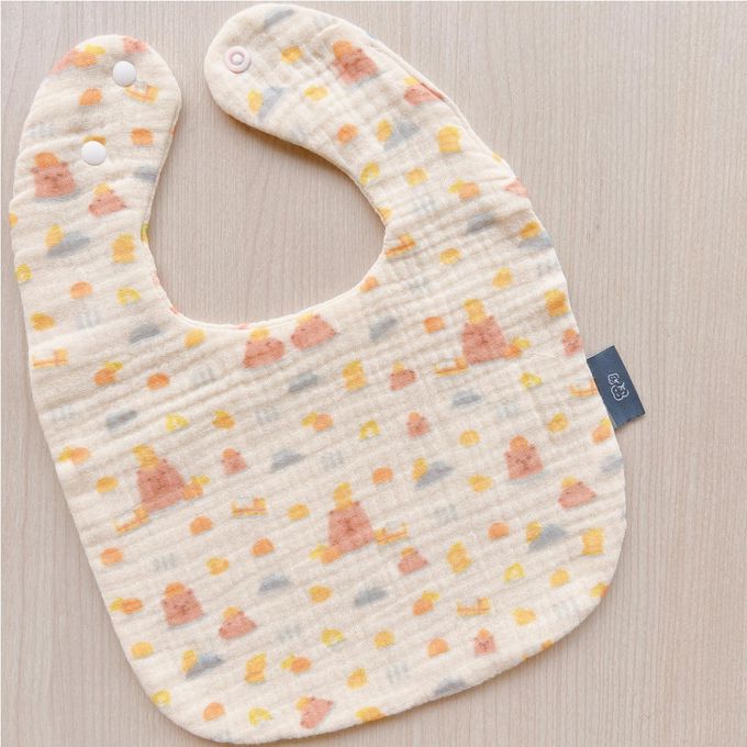 Chi-mi啾米 - 六層紗雙面手繪純棉圍兜3件組 (20.5x26.5CM)