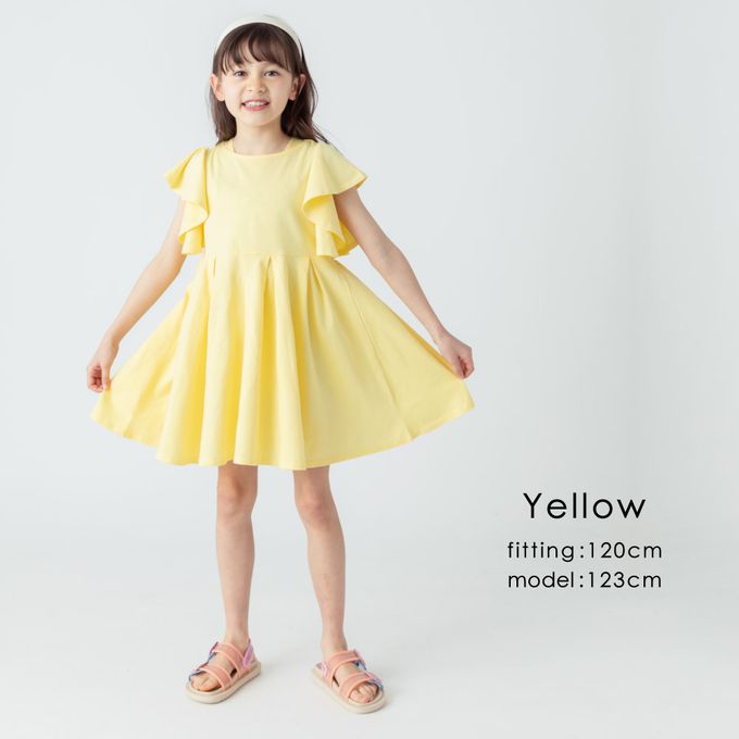 日本 evercloset - 波浪荷葉短袖浪漫洋裝-黑白條紋