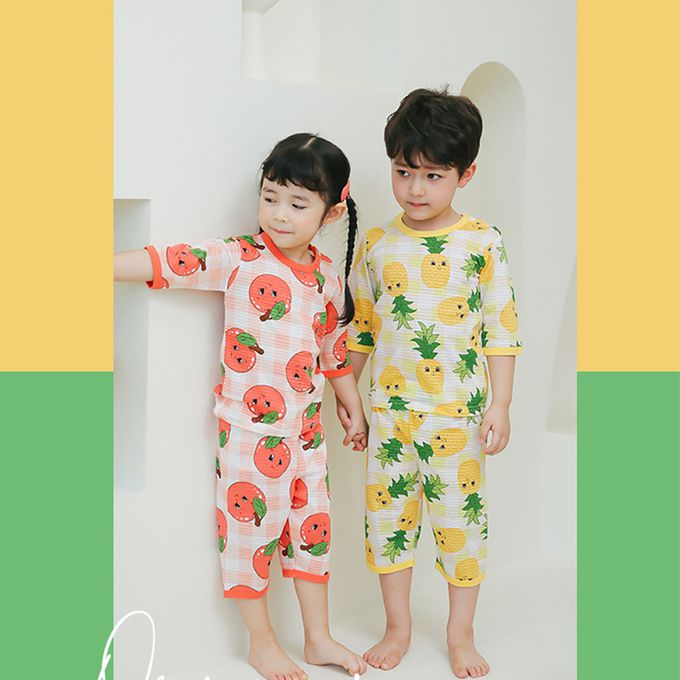 正韓 Puco - 超優質嬰幼兒/兒童七分袖100% 有機純棉家居服/睡衣-旺旺來