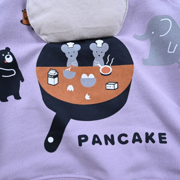 日本 Baby Room - 裏毛立體翻翻樂長袖上衣-森林露營-濃綠