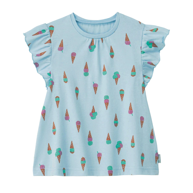 日本千趣會 - GITA 涼爽天竺棉短袖上衣-粉紅鶴-白