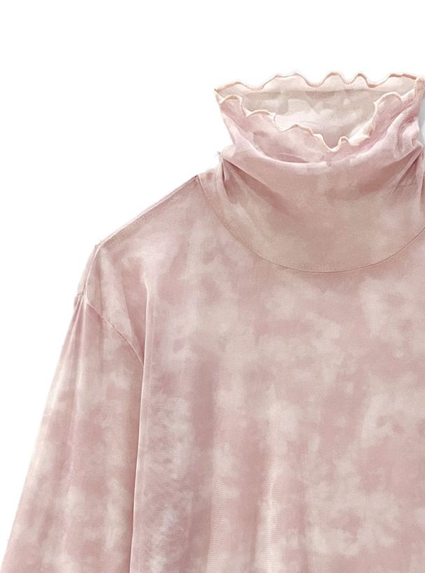 日本 GRL - 迷霧暈染透膚長袖上衣/內搭-春櫻粉