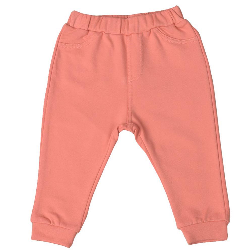 akachan honpo - 10分經典褲-毛圈內裡 寬鬆合身款-粉紅色