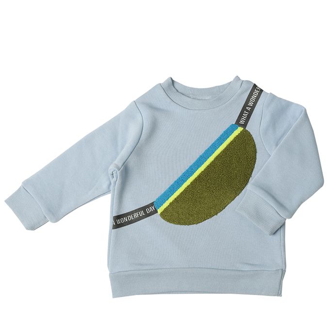 akachan honpo - 長袖休閒上衣-小包包風-淺藍色