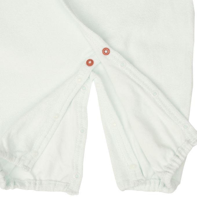 akachan honpo - 長袖連身衣 合身款-毛巾布-淺藍色 (50~60cm)