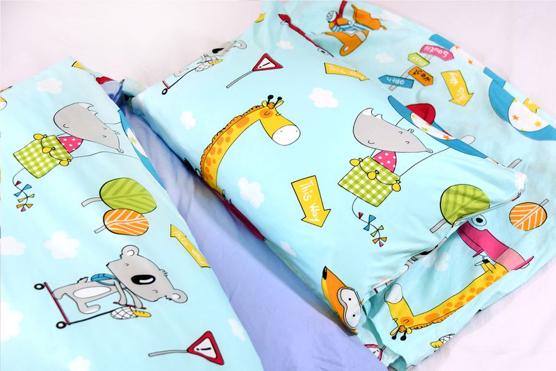 Fotex 芙特斯 - 兒童防蟎睡袋-睡袋-動物旅行(藍)