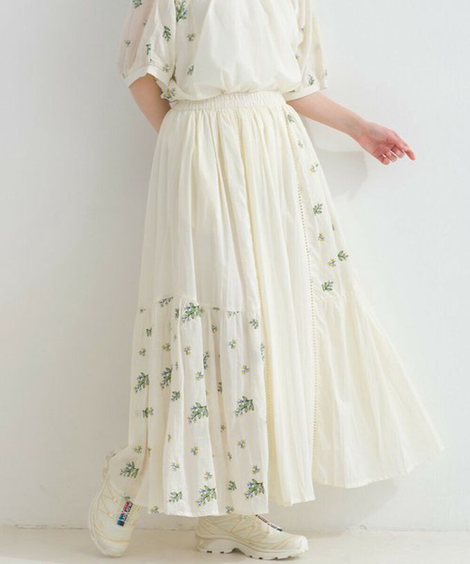 日本 Lupilien - 100%印度棉 優美植物刺繡長裙-紫