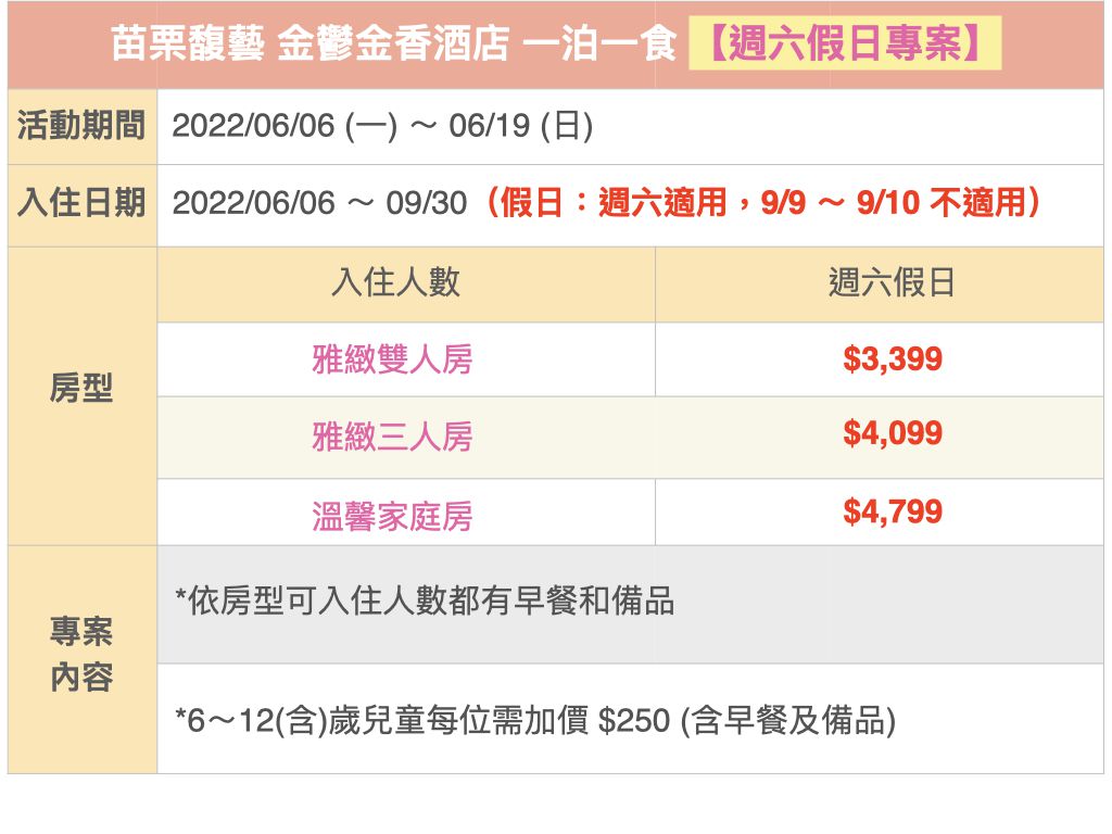 一泊一食↘３折再送四方牧場券 ꕥ 苗栗馥藝金鬱金香酒店