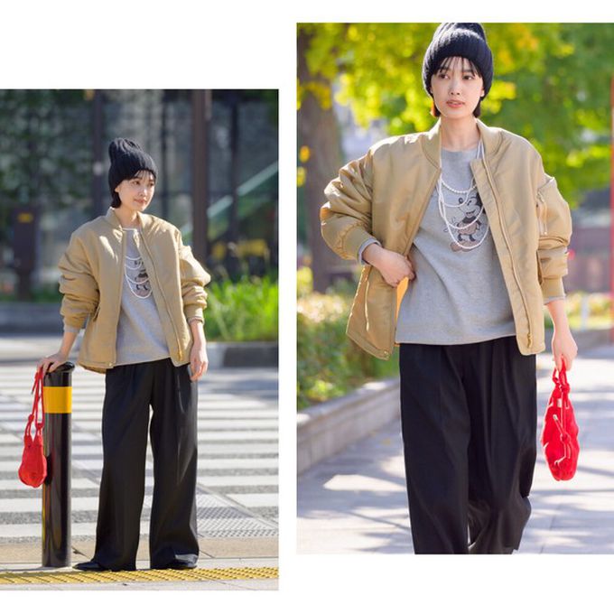 日本 OMNES - 輕盈經典光澤感MA-1飛行外套-淺卡其