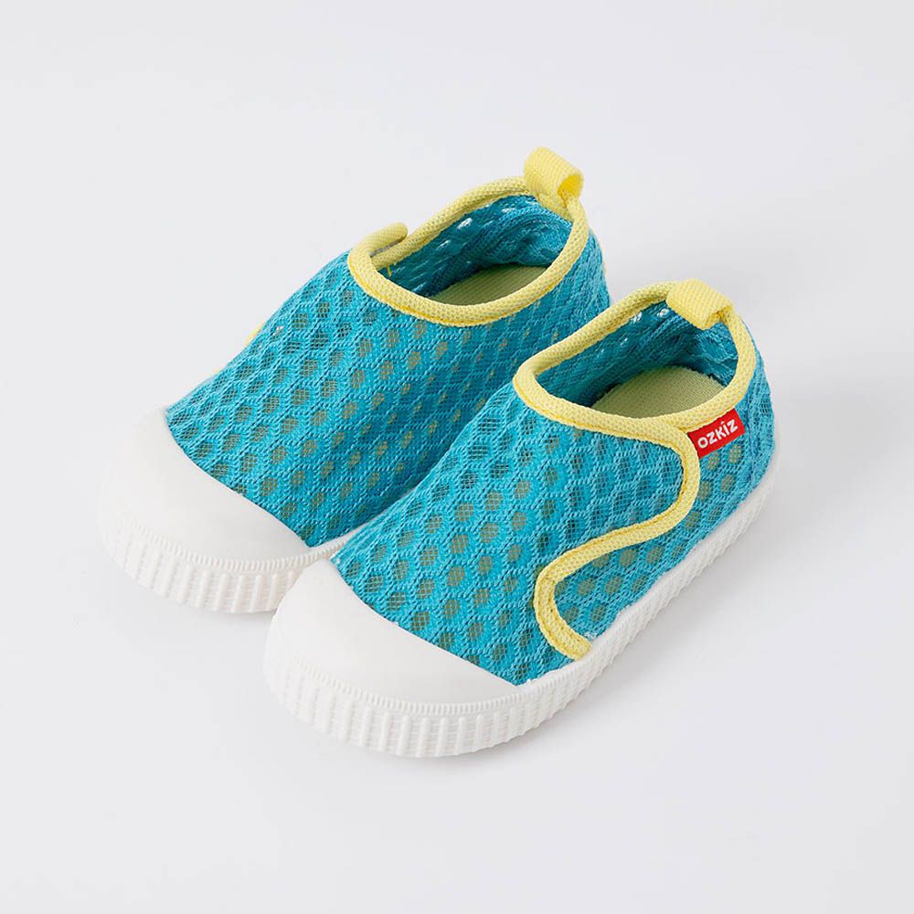 水陸兩穿！網眼超透氣玩水沙灘鞋/懶人休閒鞋-藍綠