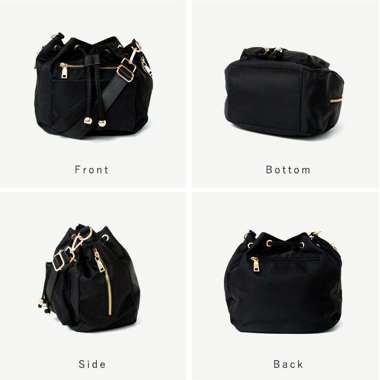 日本代購 - 尼龍輕量 10口袋多功能肩背包-卡其棕 (24x18x14cm)