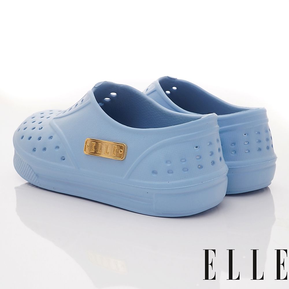 ELLE - 台灣製ELLE洞洞輕量便鞋(中小童段)-休閒鞋-淺藍