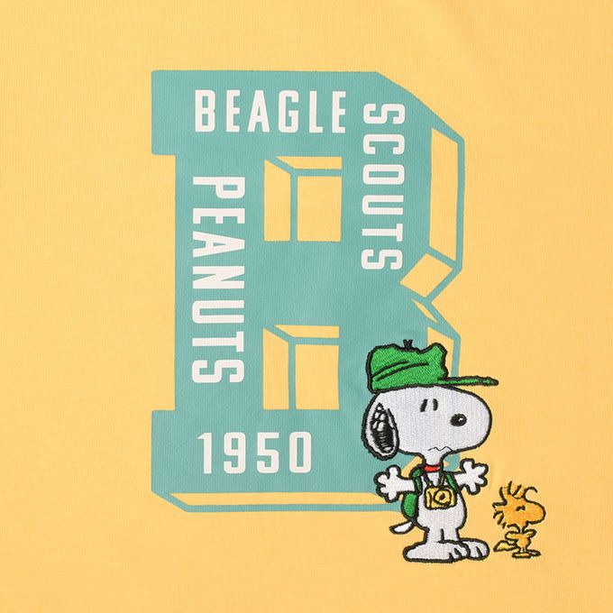 akachan honpo - 假兩件休閒上衣-史努比-黃色