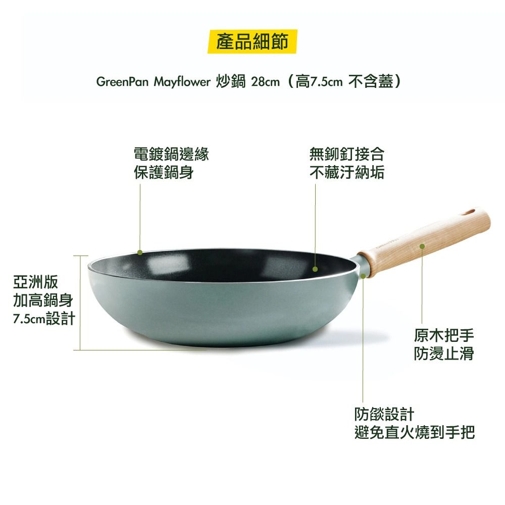 比利時 GreenPan - Mayflower系列28cm不沾鍋炒鍋