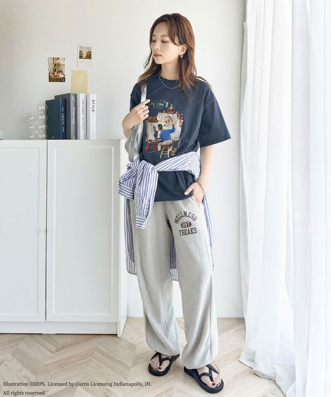 日本 Classical Elf - 設計師聯名 復古印花寬版T恤-三重自畫像-白