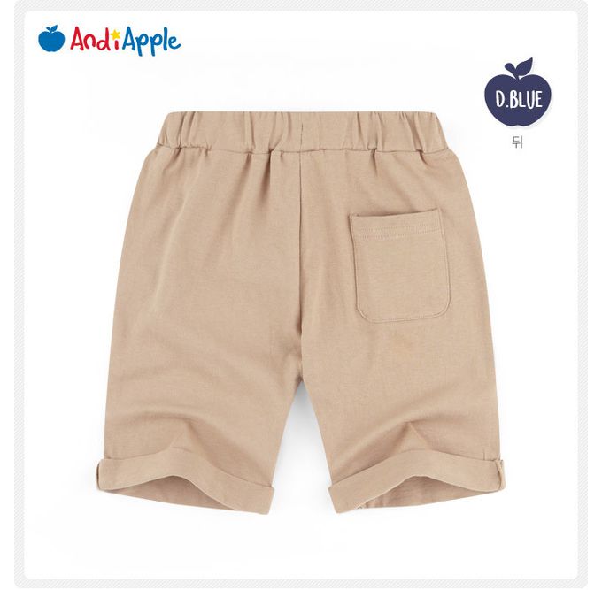 韓國 AndiApple - 文字印色塊拼接短袖套裝-深藍X白X灰綠