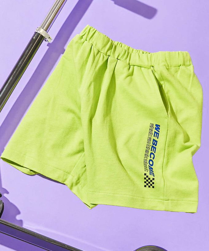 日本 devirock - 夏日印花純棉寬版短褲-BUZZ-黑