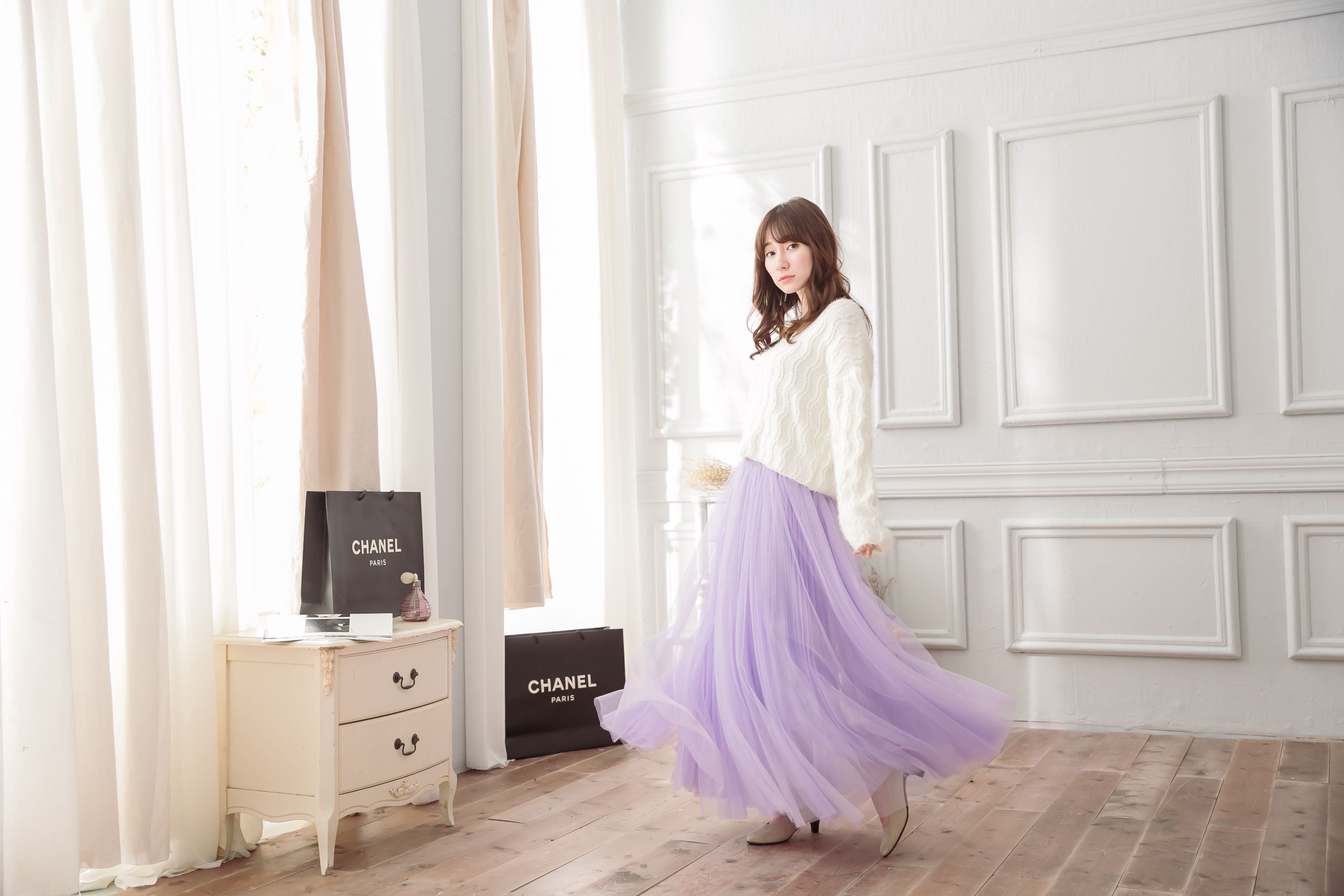 Peachy - 獨家訂製綿柔法式浪漫三層蓬紗裙-三層蓬版-薰衣草紫 (F)