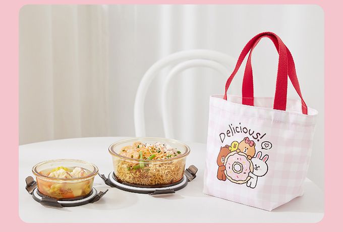 Hiromimi - LINE FRIENDS 琥珀玻璃保鮮盒-甜點-450ml、950ml