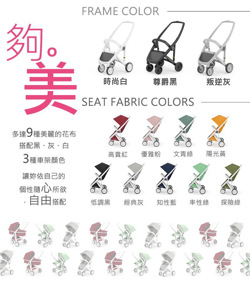 顏色自由配【荷蘭 Greentom】嬰兒推車
