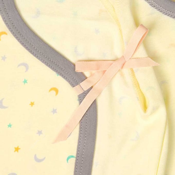 akachan honpo - 新生兒內衣10件組-按扣款-奶油色 (肚衣:50cm蝴蝶裝:50~60cm)