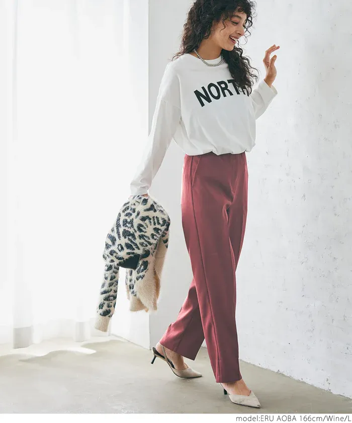 日本 COCA - 薄款打褶洗鍊修身錐型褲-米杏